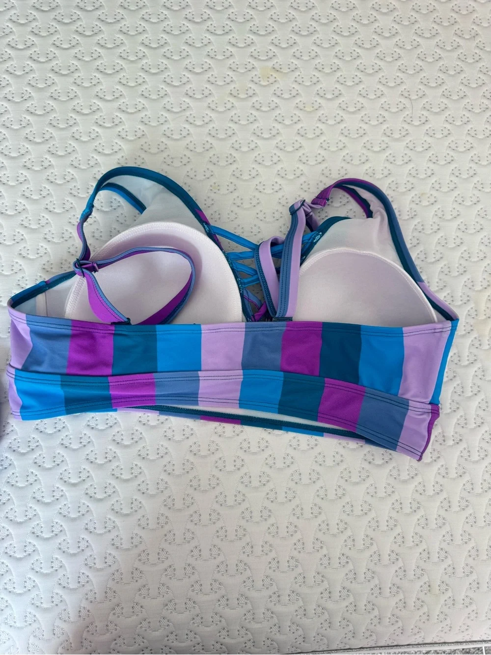 torrid Blue & Purple Striped Plus-Size Crisscross Bikini Set - Picture 5 of 6